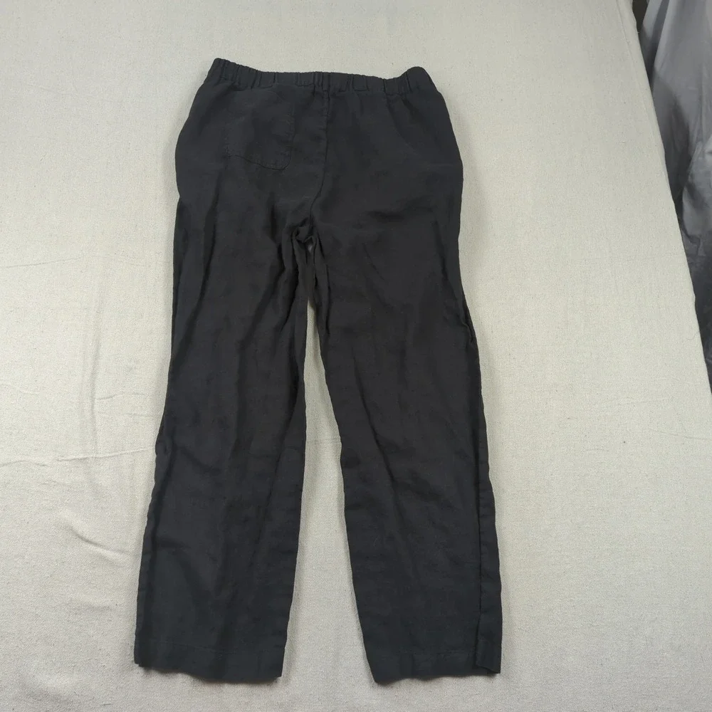Quince Pants Womens Medium Black European Linen Casual Office